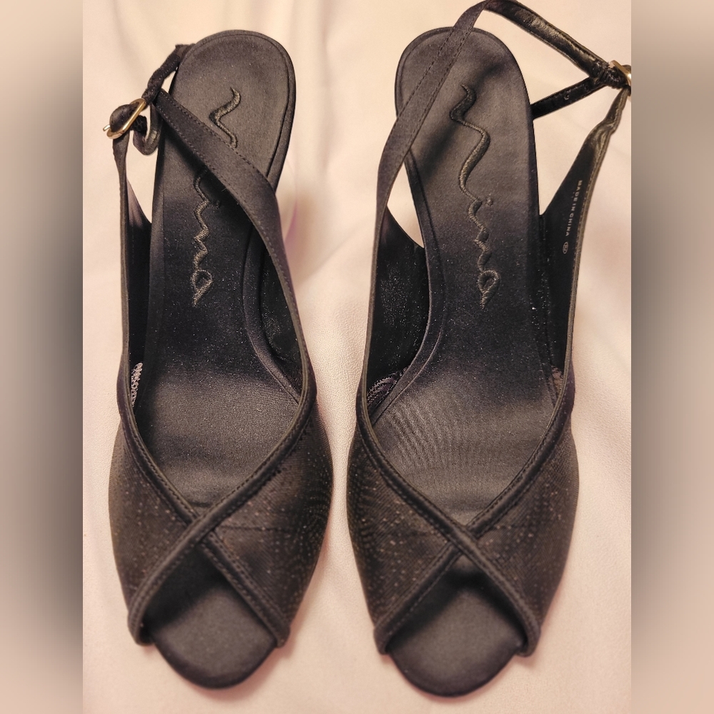 NINA spring evening wear open toe heels.